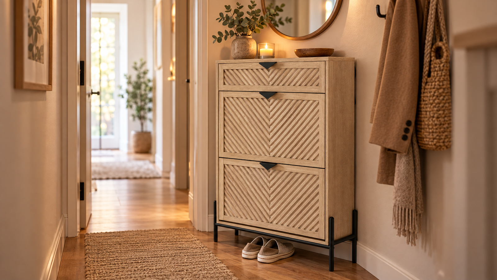 Schmalen Flur einrichten: Garderobe, Schuhschrank & Licht